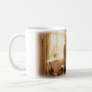 Sonnenbeschienener Klavierromanze und Stille Liebe Kaffeetasse