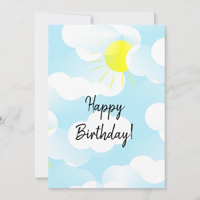 Sonnenblauer Sommerhimmel mit Wolken Geburtstagswü (Vorderseite)