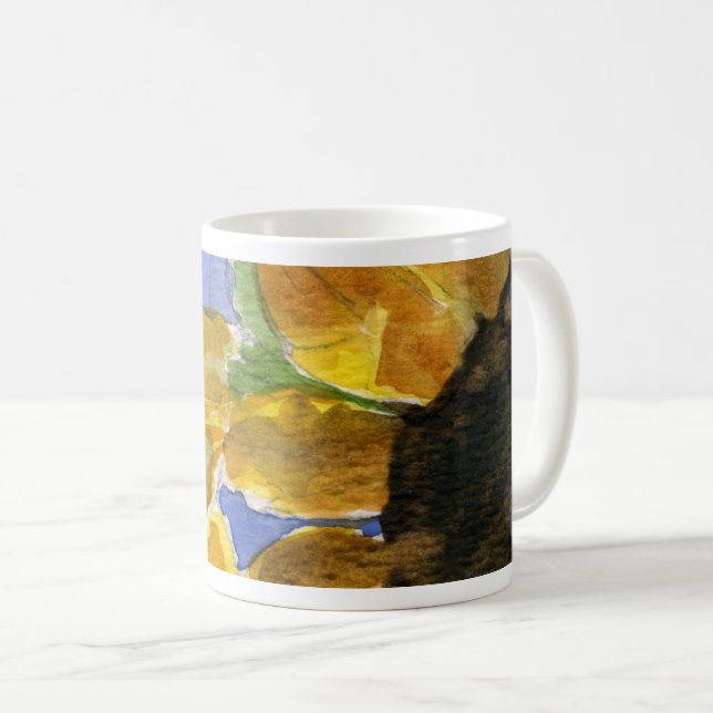 Sonnenblume 01 Tasse Malerei Wasserfarbe Kunst (VorderseiteRechts)