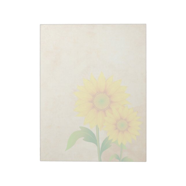 Sonnenblume - 11" x 8,5" 40 Blatt Notepad Notizblock (Rotiert)