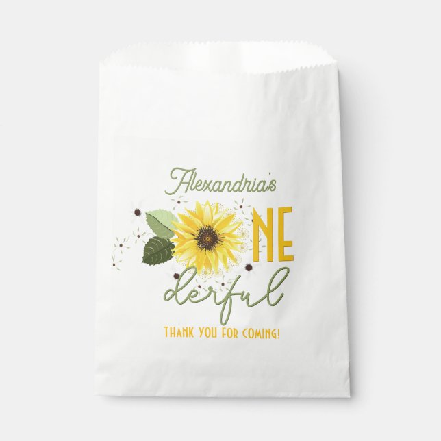 Sonnenblume 1. Geburtstag Geschenktütchen (Vorderseite)