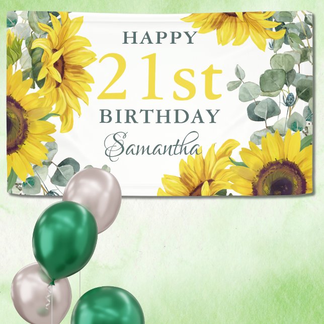 Sonnenblume 21. Geburtstag Party Banner (Von Creator hochgeladen)