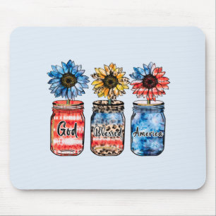 Sonnenblume 4. Juli   Gott segnete Amerika Mousepad