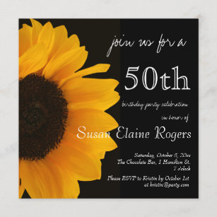 Sonnenblume-50. Geburtstags-Einladung Einladung
