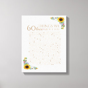 Sonnenblume 60 Dinge, die wir dir Liebe 50. Mama G Leinwanddruck