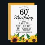 Sonnenblume 60. Geburtstag Einladung<br><div class="desc">Sonnenblume 60. Geburtstag Einladung. Blume mit Blumen und weißem Hintergrund. Vintages Retro. Frauen zum Geburtstag. 12. 13. 15. 16. 18. 20. 21. 30. 40. 50. 60. 70. 80. 90. 100., jedes Alter. Printable Digital. Für weitere Anpassungen klicken Sie bitte auf die Schaltfläche "Anpassen" und verwenden Sie unser Designwerkzeug, um diese...</div>