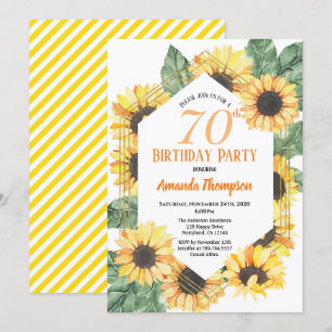 Sonnenblume 70. Geburtstagsparty Feier Frauen Einladung