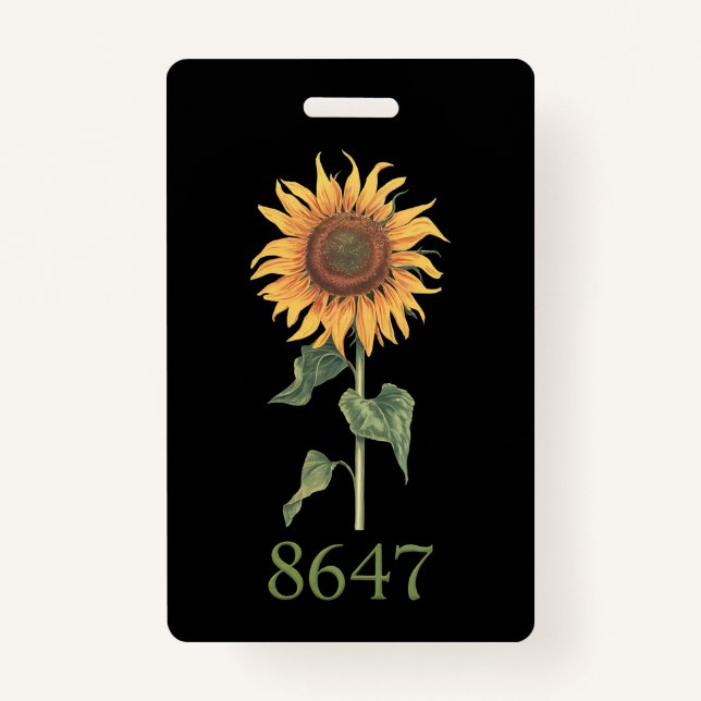Sonnenblume 8647 86 47 Subtle Anti Trump Floral Bo Ausweis (Vorderseite)