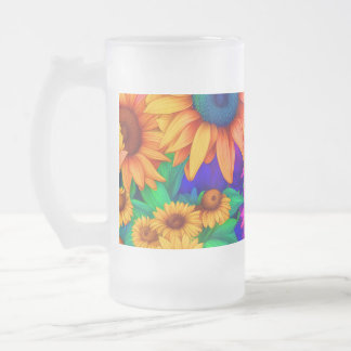 Sonnenblume Abstrakt #1 - Mattglas Bierglas
