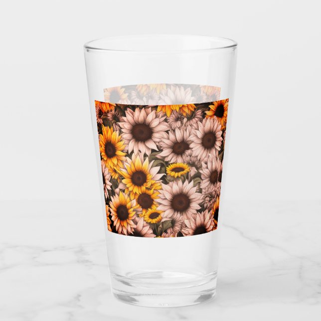 Sonnenblume Abstrakt #300 Glas (Vorderseite)