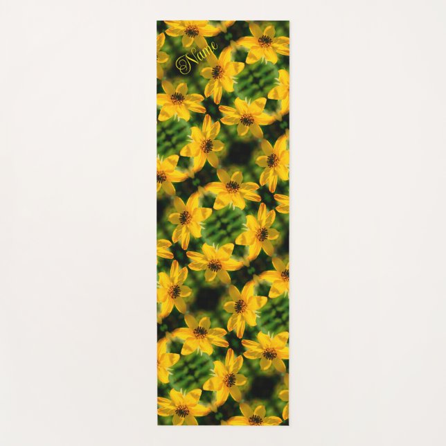 Sonnenblume Abstrakt Personalisiert Yogamatte (Vorderseite)