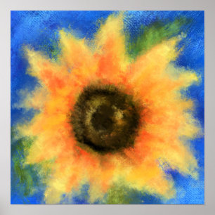 Sonnenblume - Abstrakte Originalgemälde Poster