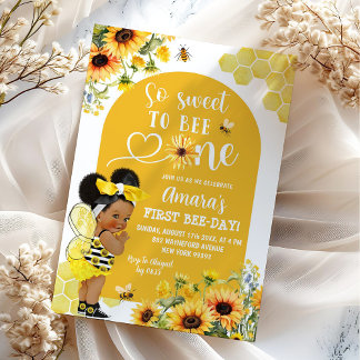 Sonnenblume Afro Girl Honey erster Bienentag Einladung