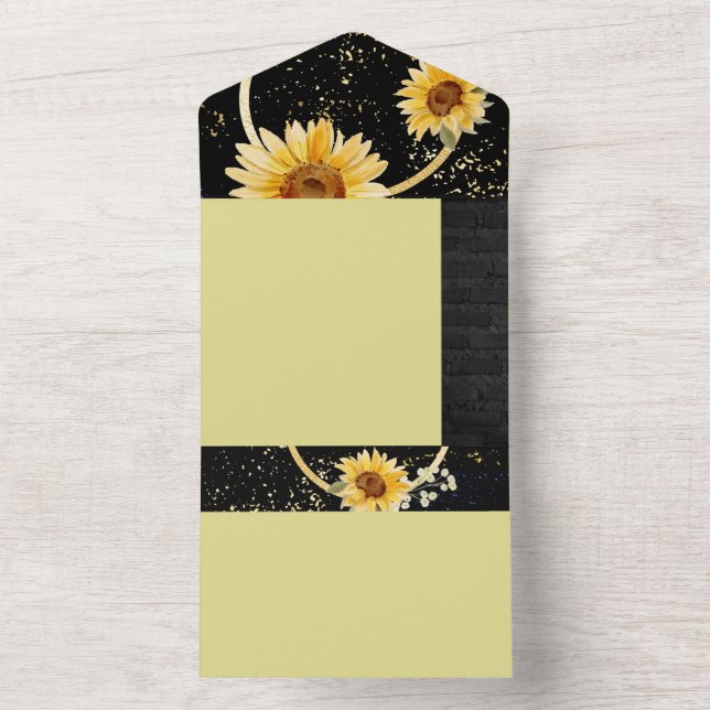 Sonnenblume All In One Einladung (Innen Boden)