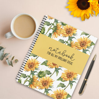 Sonnenblume "All My Brilliant Ideas" Notebook Notizbuch