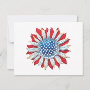 Sonnenblume American Flag 4. Juli Frauen Männer Me Dankeskarte