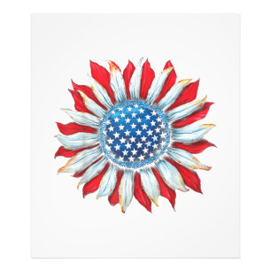 Sonnenblume American Flag 4. Juli Frauen Männer Me Fotodruck