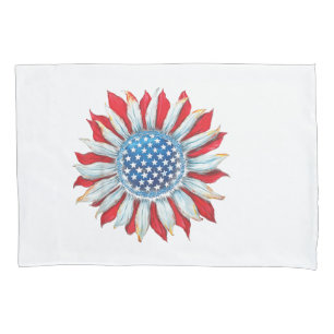 Sonnenblume American Flag 4. Juli Frauen Männer Me Kissenbezug
