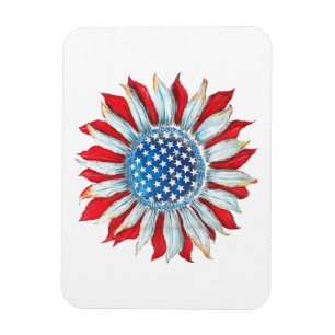 Sonnenblume American Flag 4. Juli Frauen Männer Me Magnet