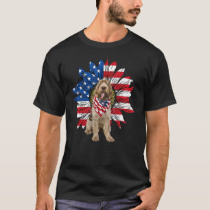 Sonnenblume American Flag Spinone Italiano 4. Ju T-Shirt