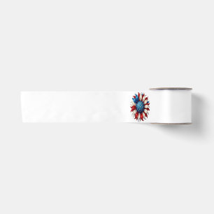Sonnenblume Amerikanische Flagge 4. Juli Satinband