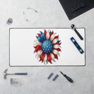 Sonnenblume Amerikanische Flagge 4. Juli Schreibtischunterlage