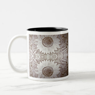 Sonnenblume an der Zuhause Zweifarbige Tasse