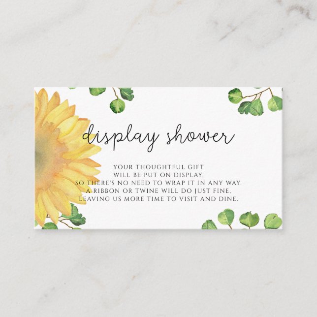 Sonnenblume Aquarell Dusche anzeigen Begleitkarte (Vorderseite)