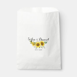 Sonnenblume Aquarell weiße Rose Hochzeit  Geschenktütchen