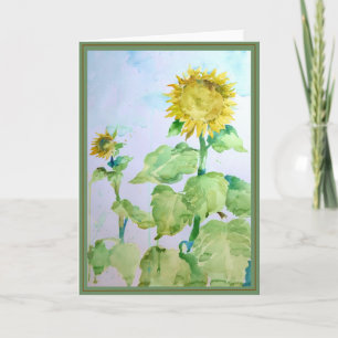 Sonnenblume-Aquarellraum-Grußkarte Karte