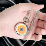 Sonnenblume Armbanduhr<br><div class="desc">Diese Blumenhalskette ist mit einer gelben,  wasserfarbenen Sonnenblume geschmückt. Original Wasserfarbe © Michele Davies.</div>