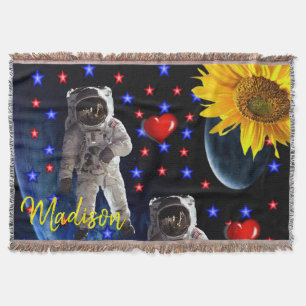 Sonnenblume Astronautenwirbel Blanket Decke