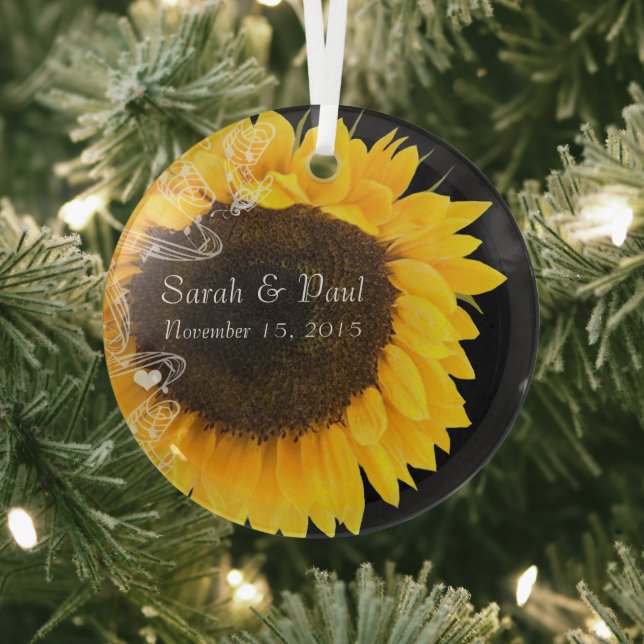 Sonnenblume auf Black Wedding Weihnachtsschmuck (InSitu)