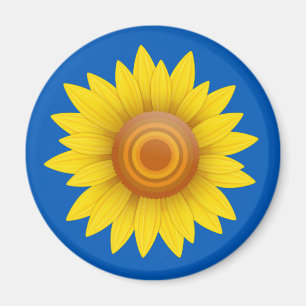 Sonnenblume auf blau magnet