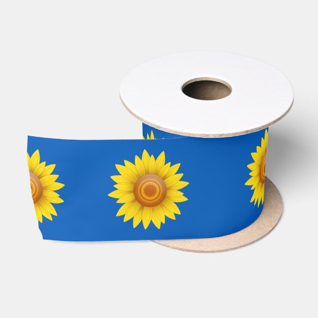 Sonnenblume auf blau satinband (Spule)