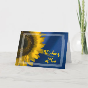 Sonnenblume auf blauen Gedanken Karte