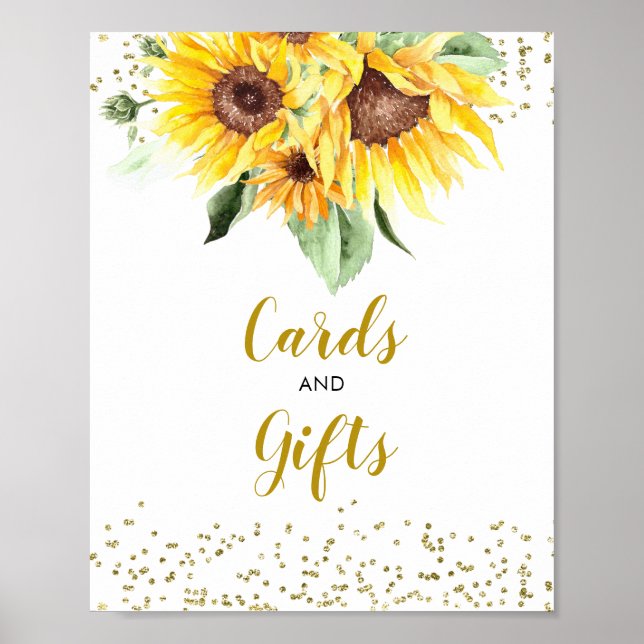 Sonnenblume auf dem Weg Babyduschkarten und Gesche Poster (Vorne)