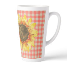 Sonnenblume auf der Tasse Gingham Latte