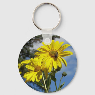 Sonnenblume auf Hummel Schlüsselanhänger