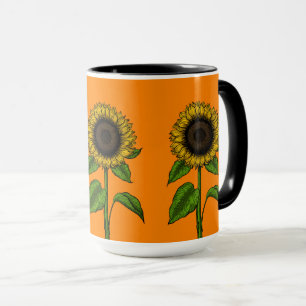 Sonnenblume auf Orange Tasse