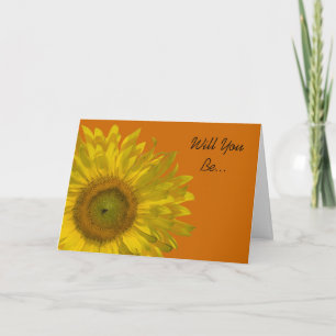 Sonnenblume auf Orange wirst du meine Brautjungfra Einladung