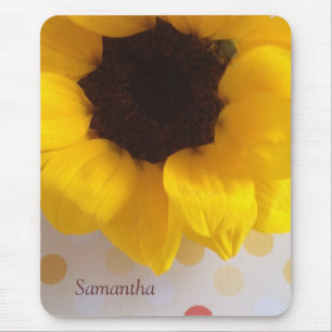 Sonnenblume auf Polka-Punkte-Mousepad Mousepad