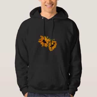 Sonnenblume auf Schwarzem Hoodie