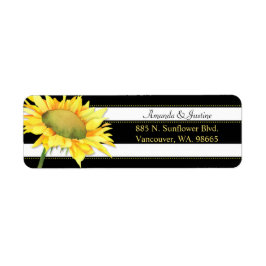 Sonnenblume auf schwarzen und weißen Streifen Hoch