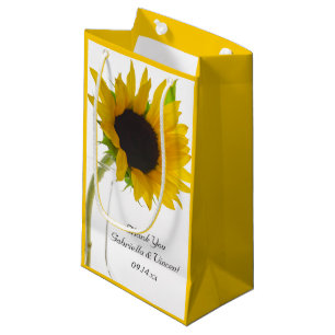 Sonnenblume auf White Wedding Danke Kleine Geschenktüte