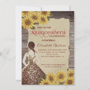 Sonnenblume aus Vintagem Holz Einladung