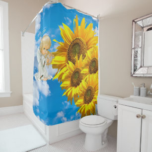 Sonnenblume Baby Angel Blumendusche Vorhang