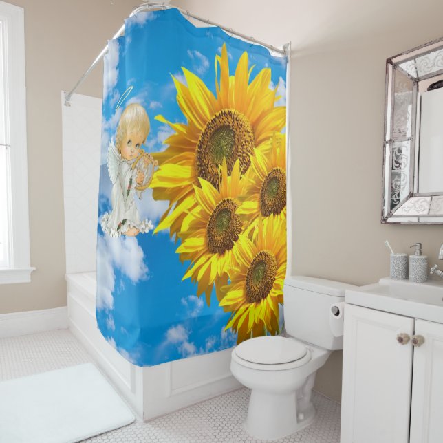 Sonnenblume Baby Angel Blumendusche Vorhang (Beispiel)