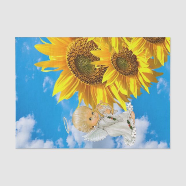 Sonnenblume Baby Angel Blumenzwirn Seidenpapier (Vorderseite)