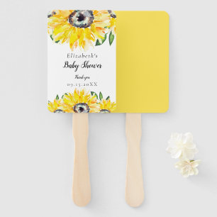 Sonnenblume Baby Dusche Chic Wasserfarbe Blütenblu Fächer